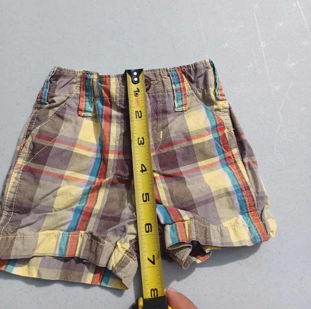 OshKosh Plaid Elastic Waist Shorts w Pockets Baby 3m